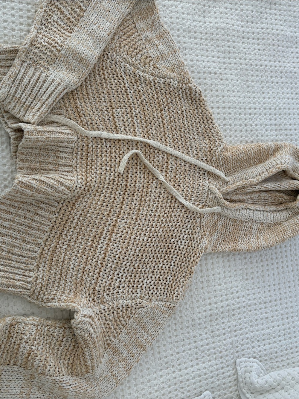 rag & bone Neutral Marled Cowl Neck Knit Hoodie